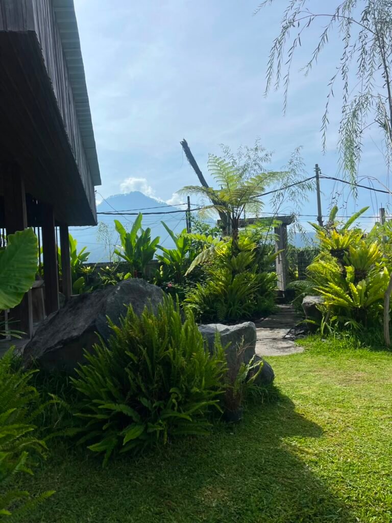 Entrance path leading to the private hot spring pool in Kintamani